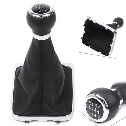 Manual Gear Shift Knob 6-Speed w/ Boot Cover Stick Lever Gaiter for VW Passat B6