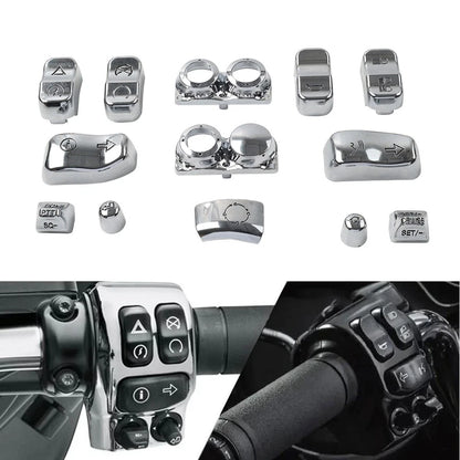 Hand Control Switch Housing Button Cap Chrome For Harley Road Electra Tri Glide