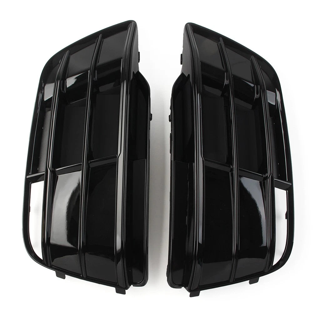 1 Pair Black Front Bumper Fog Light Grille Cover For Audi Q5 SQ5 2018-2022