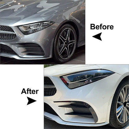 FrontBumper Splitter Air Vent Trim Fit Benz CLS-Class C257 2018-21 Glossy Black