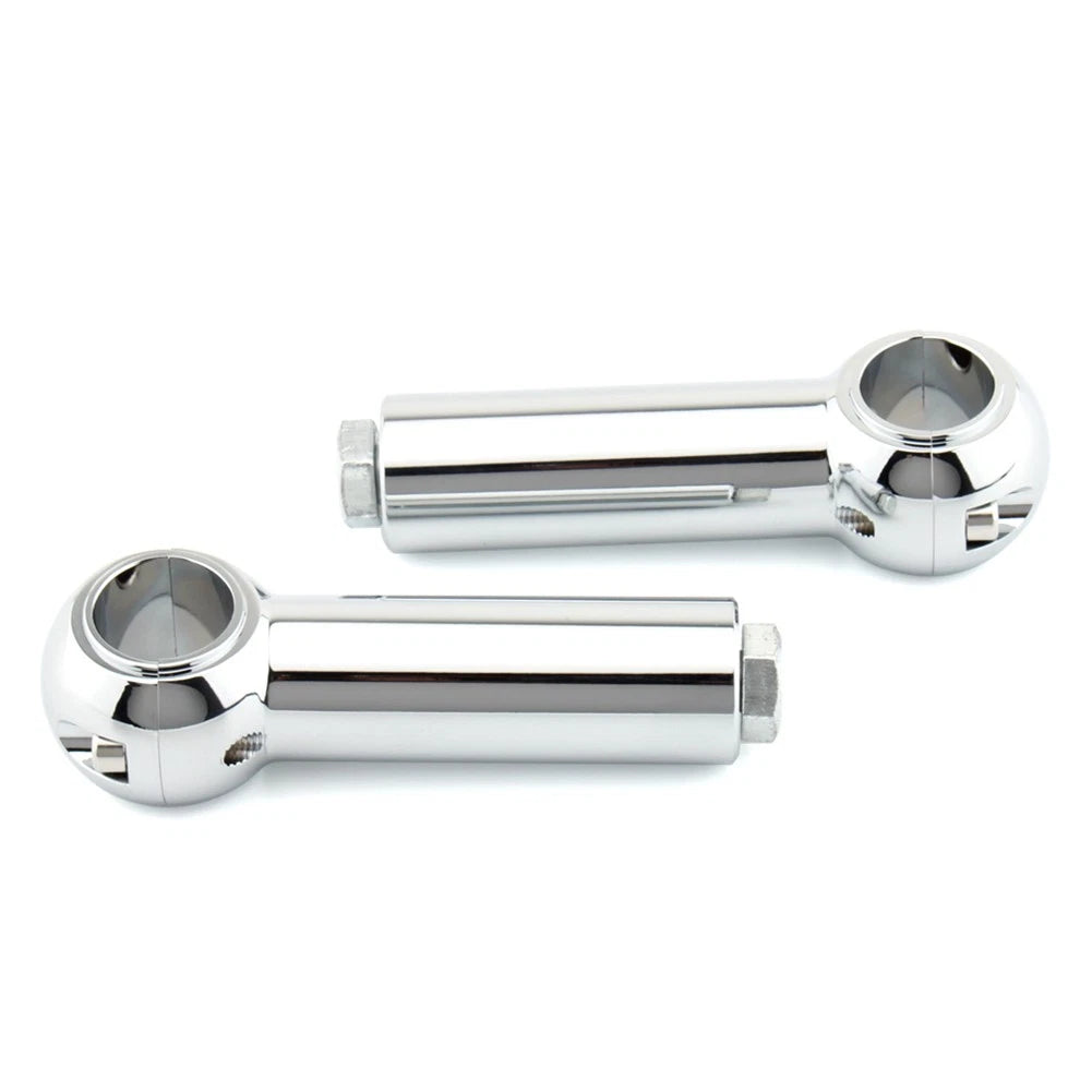 2pcs Handlebar Clamp Riser Rise Bar For Harley Cruisers Choppers Chrome
