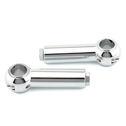 2pcs Handlebar Clamp Riser Rise Bar For Harley Cruisers Choppers Chrome