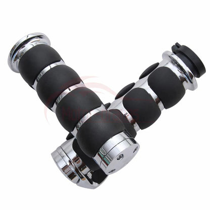 1" Motorcycle Handlebar Hand Grips w/ Throttle For Harley Honda Kawasaki Suzuki