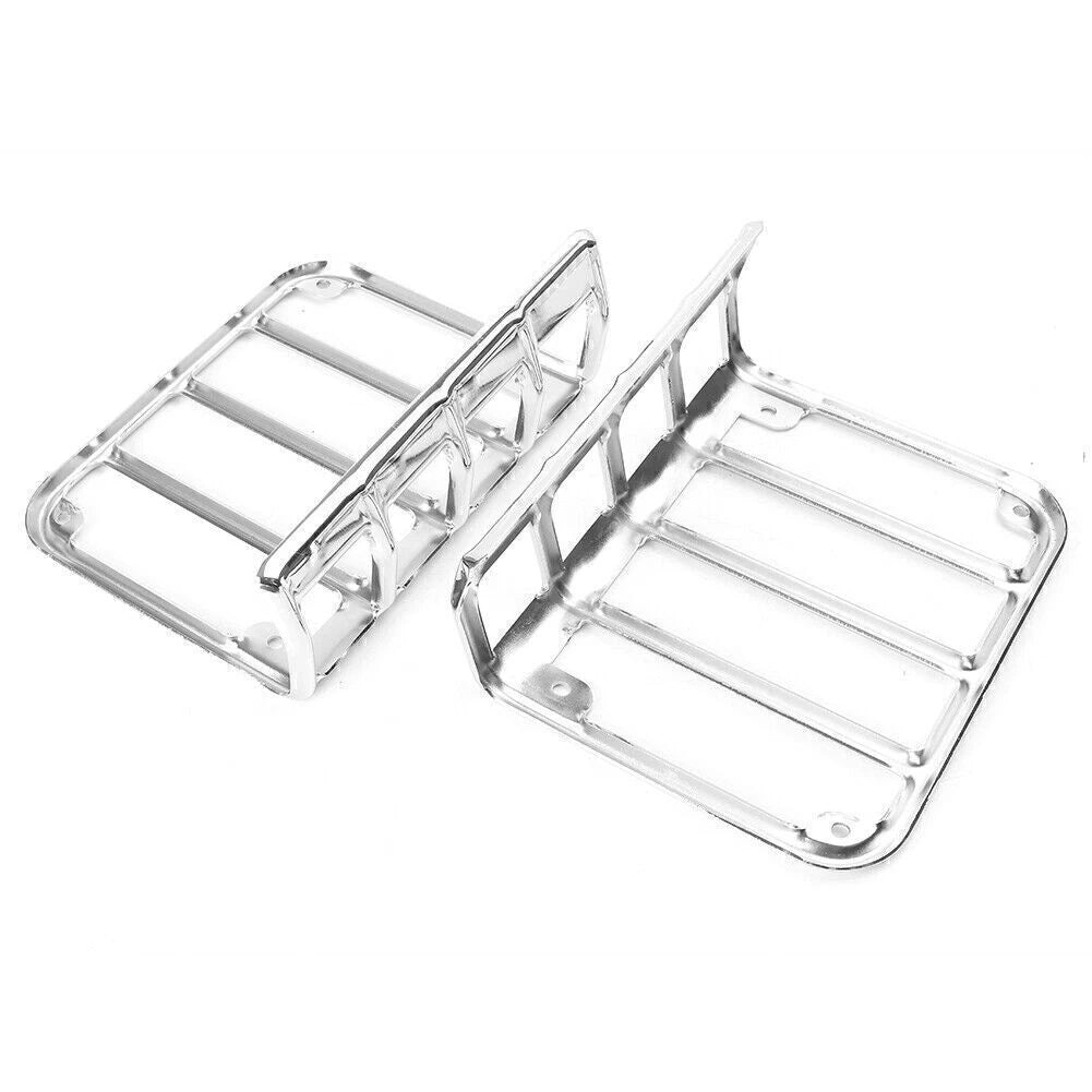 2x Steel Tail Light Cover Protector for JEEP WRANGLER JK 2007 -2016 Chrome Metal