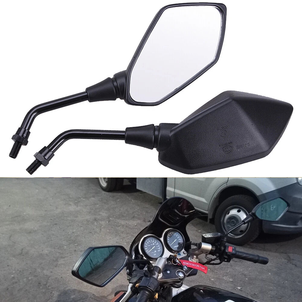 Black Motorcycle Side Mirrors For Kawasaki KLR650 KLX250 KLX250S KLX300R KLX450R