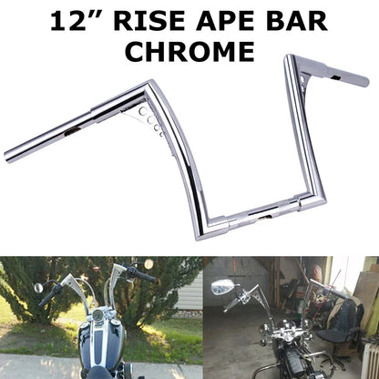 12" Inch Handlebars Rise Ape Hangers For Harley Sportster XL 883 1200 FLST FXST