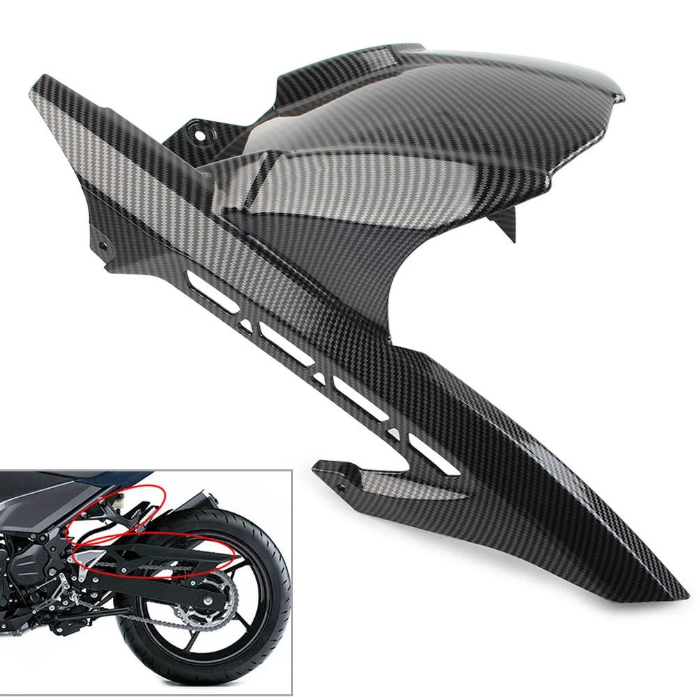 Carbon Fiber Rear Hugger Fender Mudguard Chain Guard For Kawasaki Z900 2017-2023