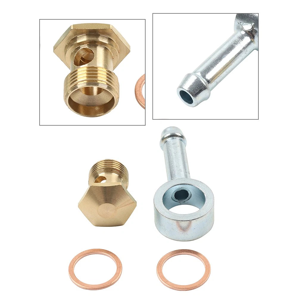 9/16-24 to 5/16" Banjo Fuel Bowl Inlet Fitting Swivel Barb For 26-25