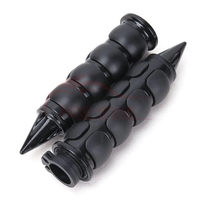 Black Cushion Motorcycle 1" INCH Spike Hand Grips Handlebar Throttle For Harley