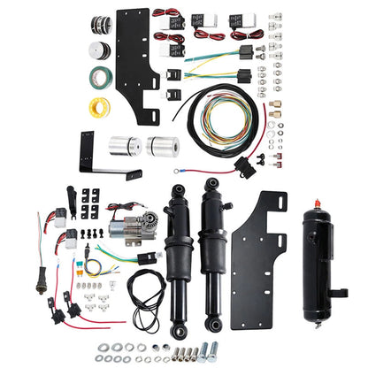 Front Air Ride Lowering Kit & Rear Suspension Tank Fit For Harley Touring 14-24