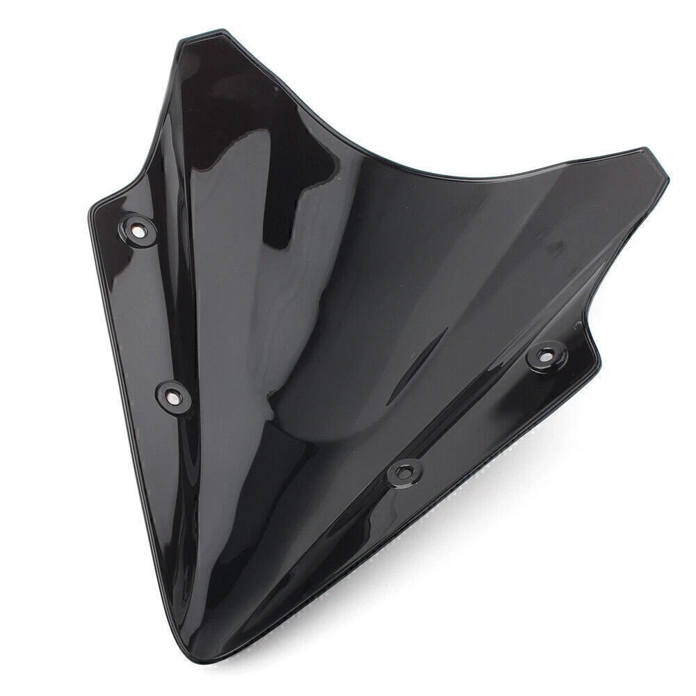 Dual Bubble Windscreen Windshield For Kawasaki Ninja 650 EX650 ER6F 17-19 Black
