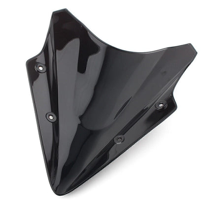 Dual Bubble Windscreen Windshield For Kawasaki Ninja 650 EX650 ER6F 17-19 Black