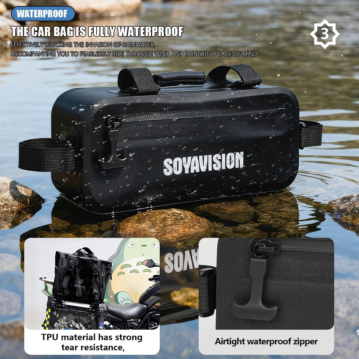 1PC Motorcycle Universal Side Tool Bag Frame Waterproof Bag for BMW Honda Yamaha