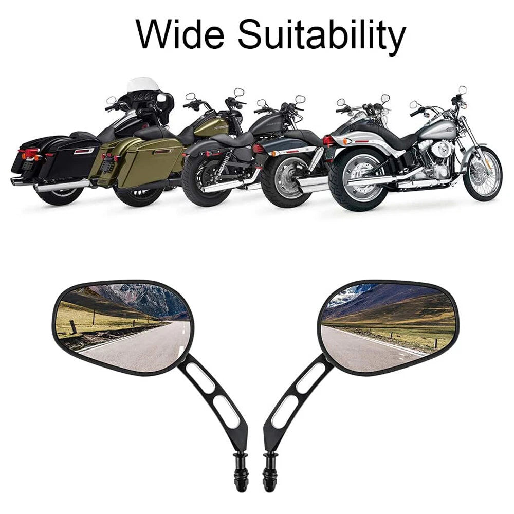 Rear View Side Mirrors For Harley Touring Sportster 1200 883 Softail Fatboy Dyna