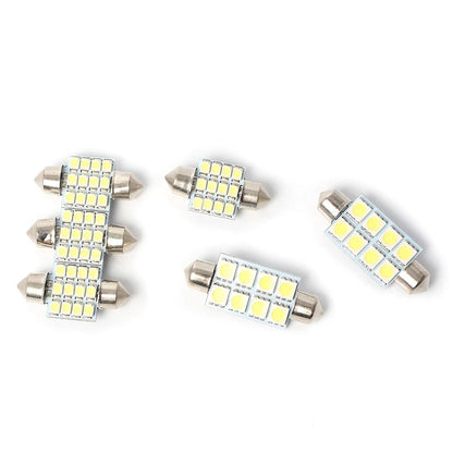 14 Pcs White LED Interior Package Kit For T10 5SMD Map Dome License Plate Light