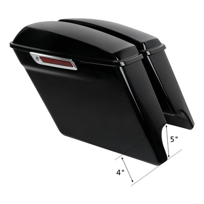 5" Stretched Hard Saddlebags Fit For Harley Softail Fatboy Cross Bones 1984-2017