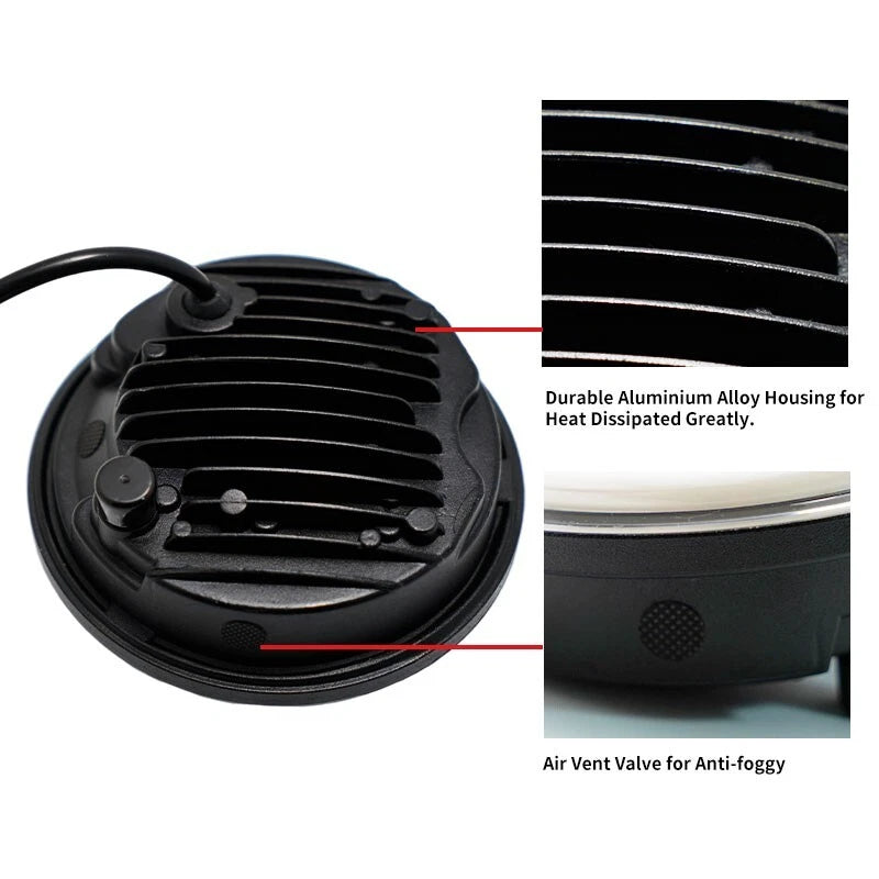 5-3/4 5.75 inch Round LED Headlight Halo Car Motorcycle DRL for Harley Dyna