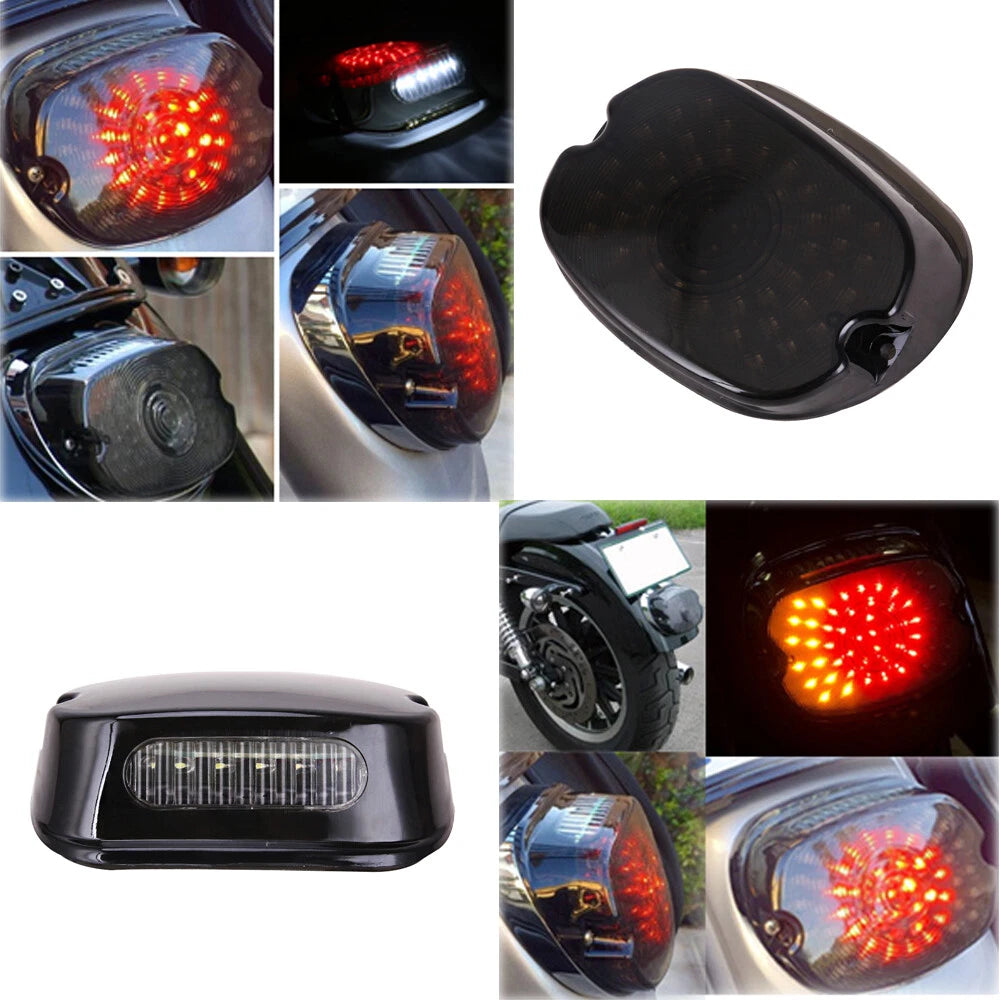 60LED Tail Brake Turn Lights Smoke Lens For Harley 91-10 Sportster Dyna Lay Down