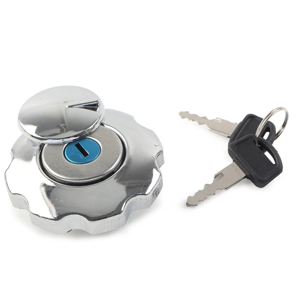 Gas Fuel Tank Cap Cover Locking W/ 2 Keys Universal Fit Motorcycle Motorbike ATV