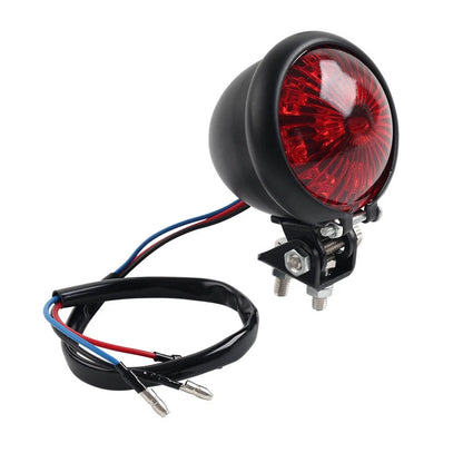 1x Black Motor LED Rear Stop Brake Tail Light Lamp For Cafe Racer Bobber Chopper