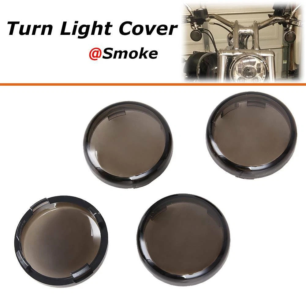 4PCS Plastic Smoke Turn Signal Light Lens Covers Fit for Harley Electra Glide US
