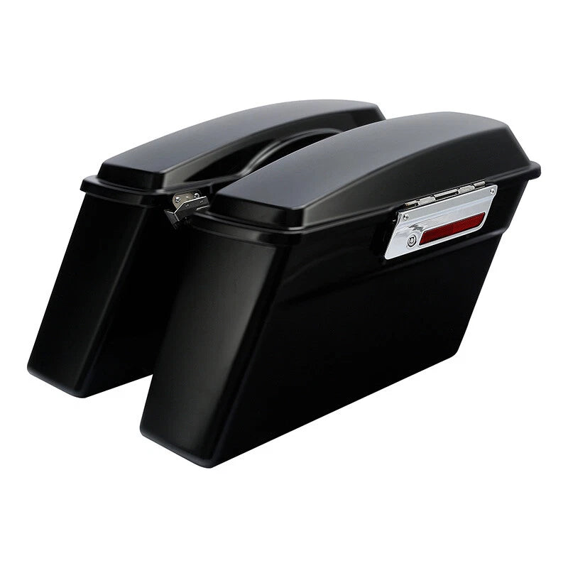 Matte Black Hard Saddlebags & Conversion Bracket Fit For Harley Softail 1984-17