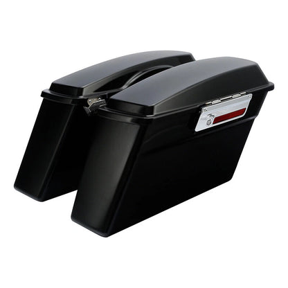 Matte Black Hard Saddlebags & Conversion Bracket Fit For Harley Softail 1984-17