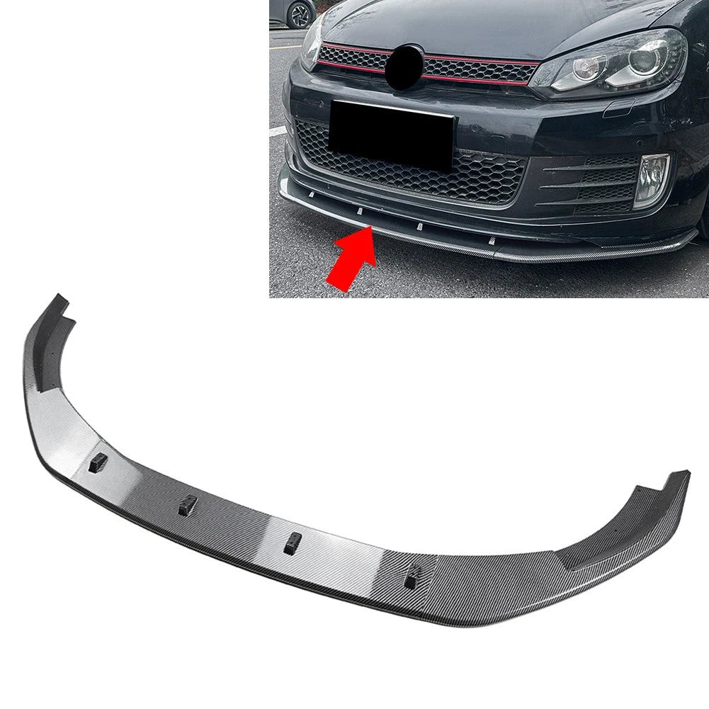 ABS Carbon Fiber Pattern Front Bumper Lip Splitter For VW Golf MK6 2010-2013