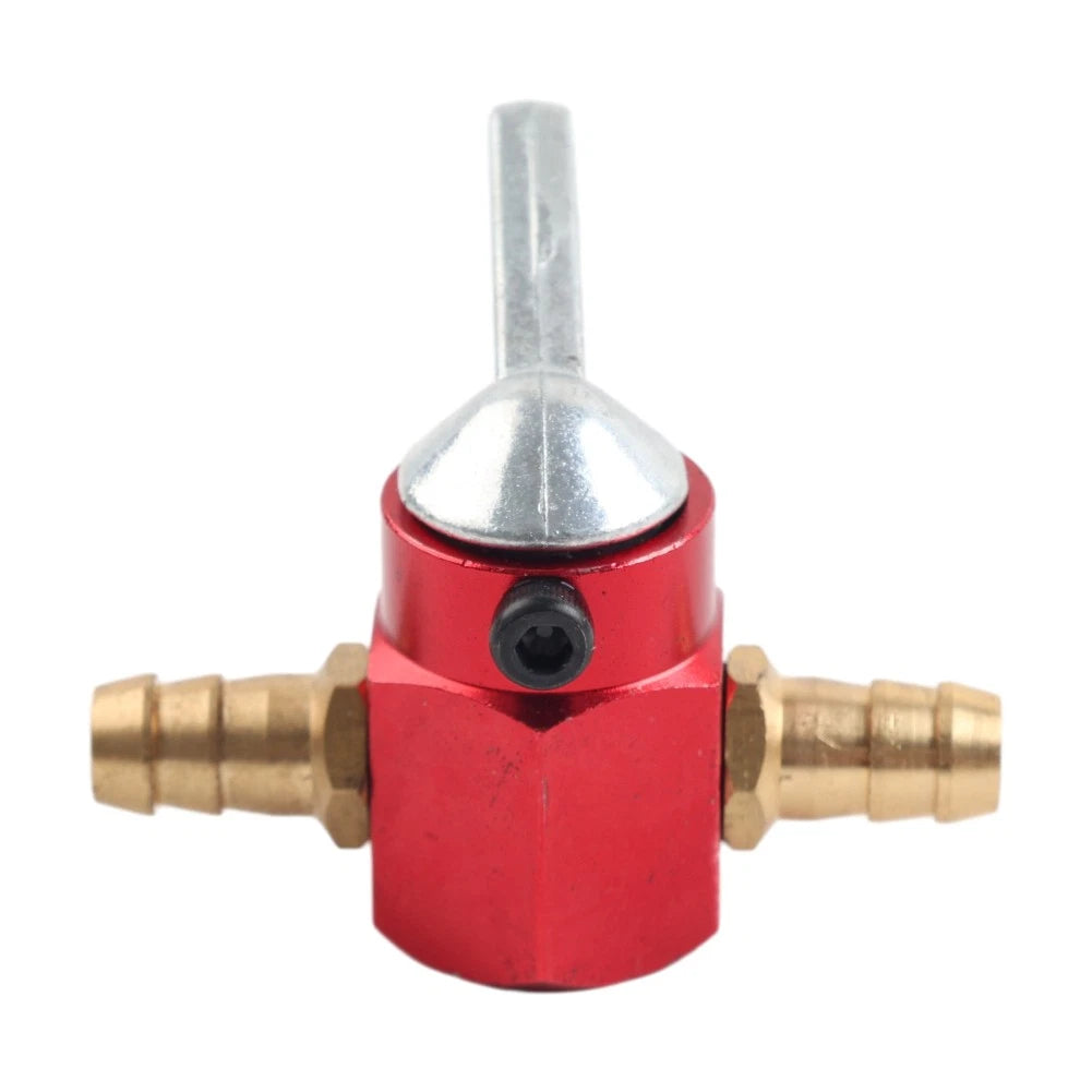 Motorcycle Inline Petrol On-Off Fuel Tap Gas Petrol Valve Petcock 8mm Red