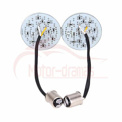 Pair Bullet Style 1157 Turn Signal White Amber LED Lights Inserts Fit for Harley