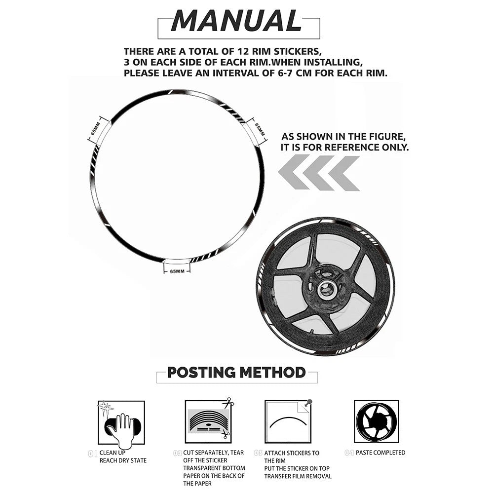 21" 18" RIM WHEEL STICKERS FOR Honda CRF 250L/ RALLY CRF 300L / RALLY CRF230L US