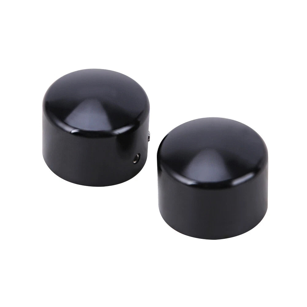 Pair Black Front Axle Nut Cover Cap For Harley Touring Trike ROAD KING ELECTRA