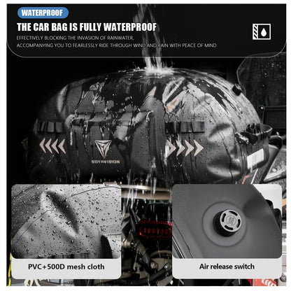 Waterproof Motorcycle Tail Bag Universal Rear Back Seat Bag Black for Harley BMW