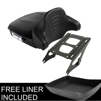 Chopped Trunk Backrest Pad Rack Fit For Harley Touring 2014-Up US