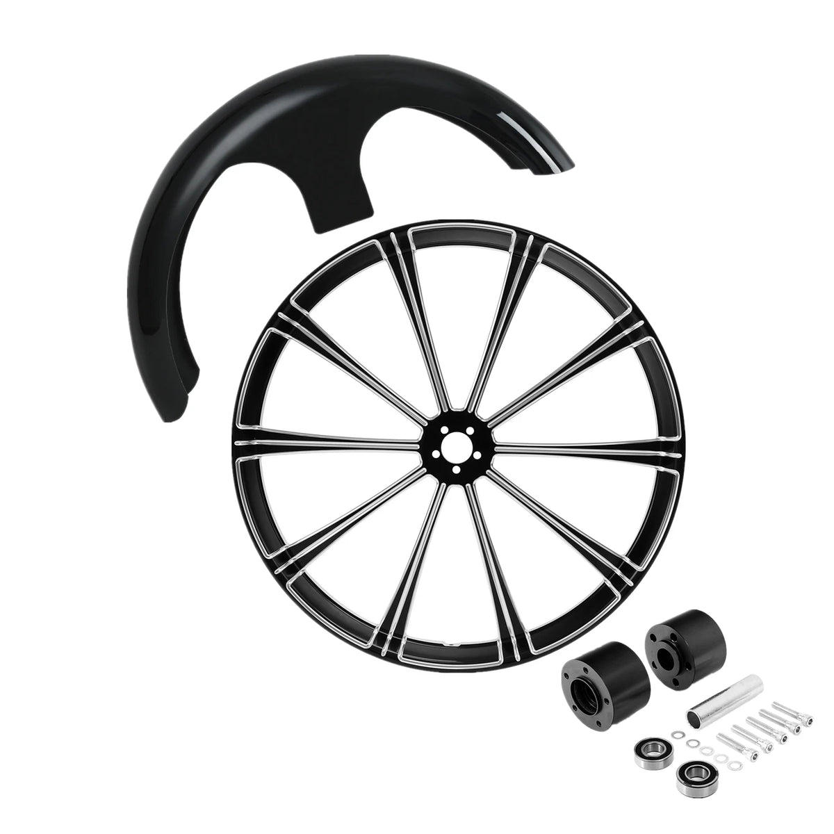 30'' Front Wheel Rim Dual Disc Hub Front Fender For Harley Street Glide 08-25 25