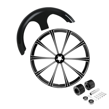 30'' Front Wheel Rim Dual Disc Hub Front Fender For Harley Street Glide 08-25 25