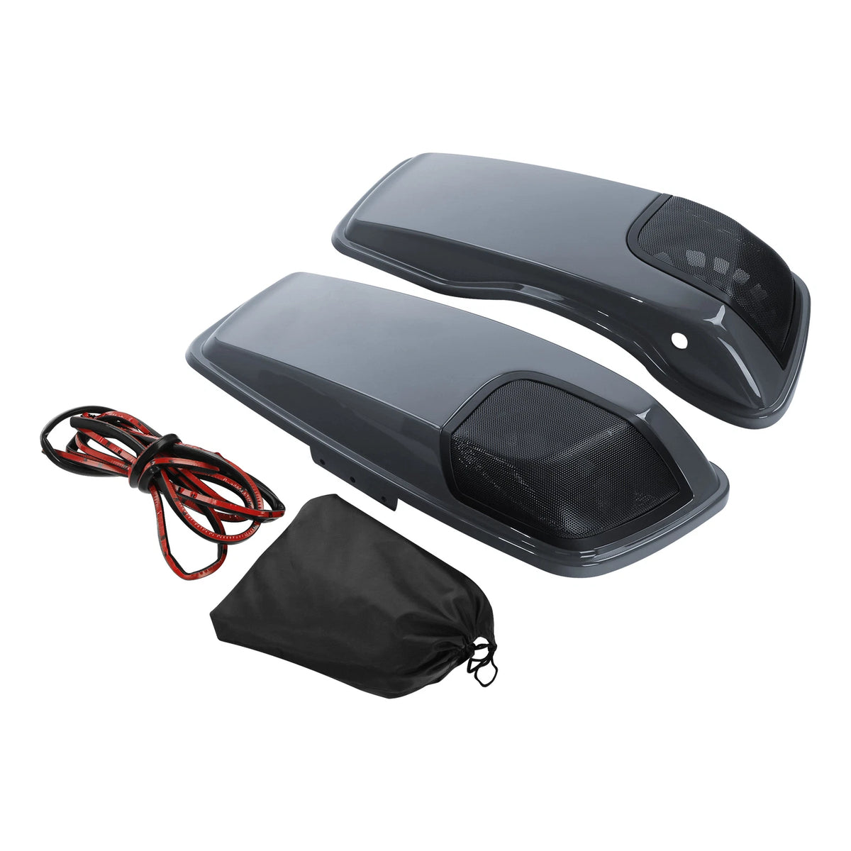 Saddlebag Lids 5X7"Speakers Cutout For Harley CVO Street Glide 14-24Gunship Gray