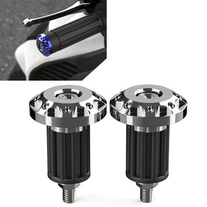 2x 7/8'' Motor Dirt Bike Handlebar Grips Handle Bar End Cap Plugs Slider Silver