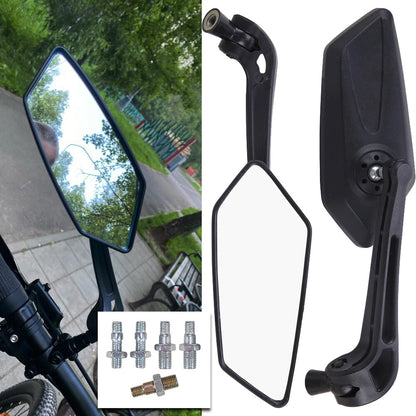 2X Universal Motorcycle Rear View Mirrors Black 8mm 10mm for Honda  Harley US