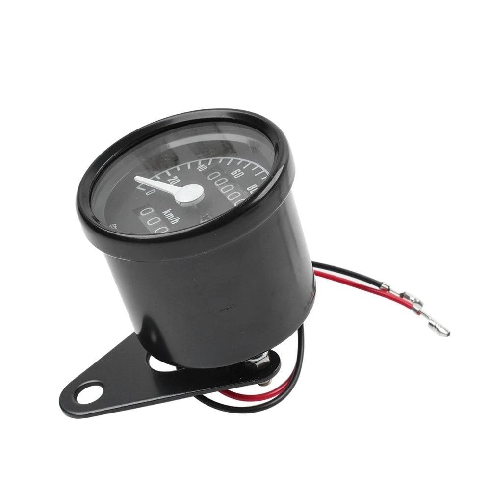 Motorcycle Universal Odometer Speedometer Tachometer Gauge Black 12V