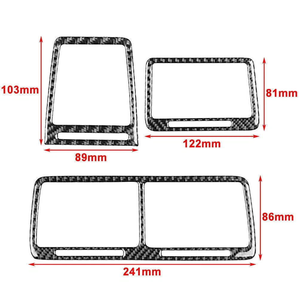 3x Carbon Look Interior Air Vent Outlet Cover Trim For Dodge Challenger 08-14 US