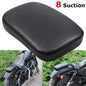 Motorcycle Black Rear Fender Passenger Pillion Pad Seat 8 Suction Cup For Harley