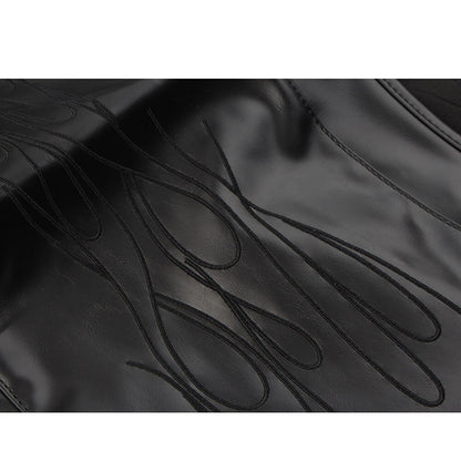 Flame Rear Trike Fender Bra Fit Harley Tri Glide Ultra Classic Black PU Leather