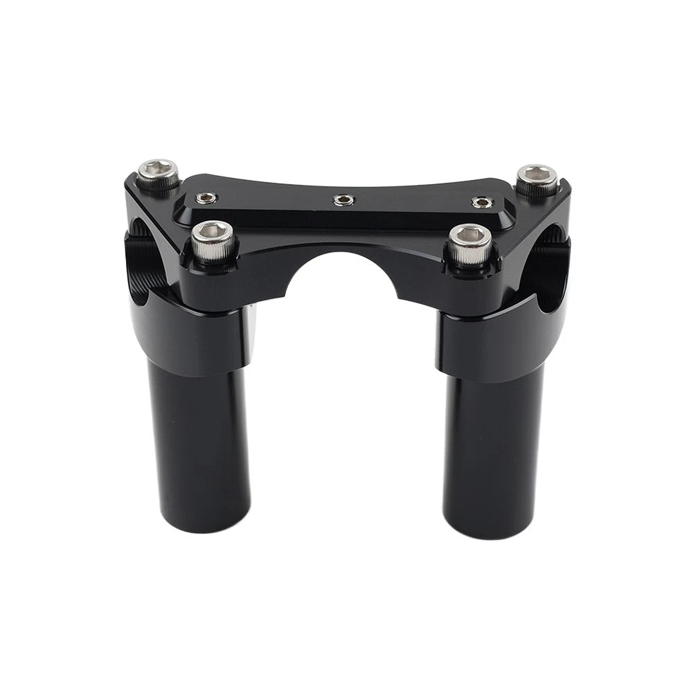 3.5" Straight Handlebar Riser & Top Clamp Black Fit Harley Dyna Tour Road Glide
