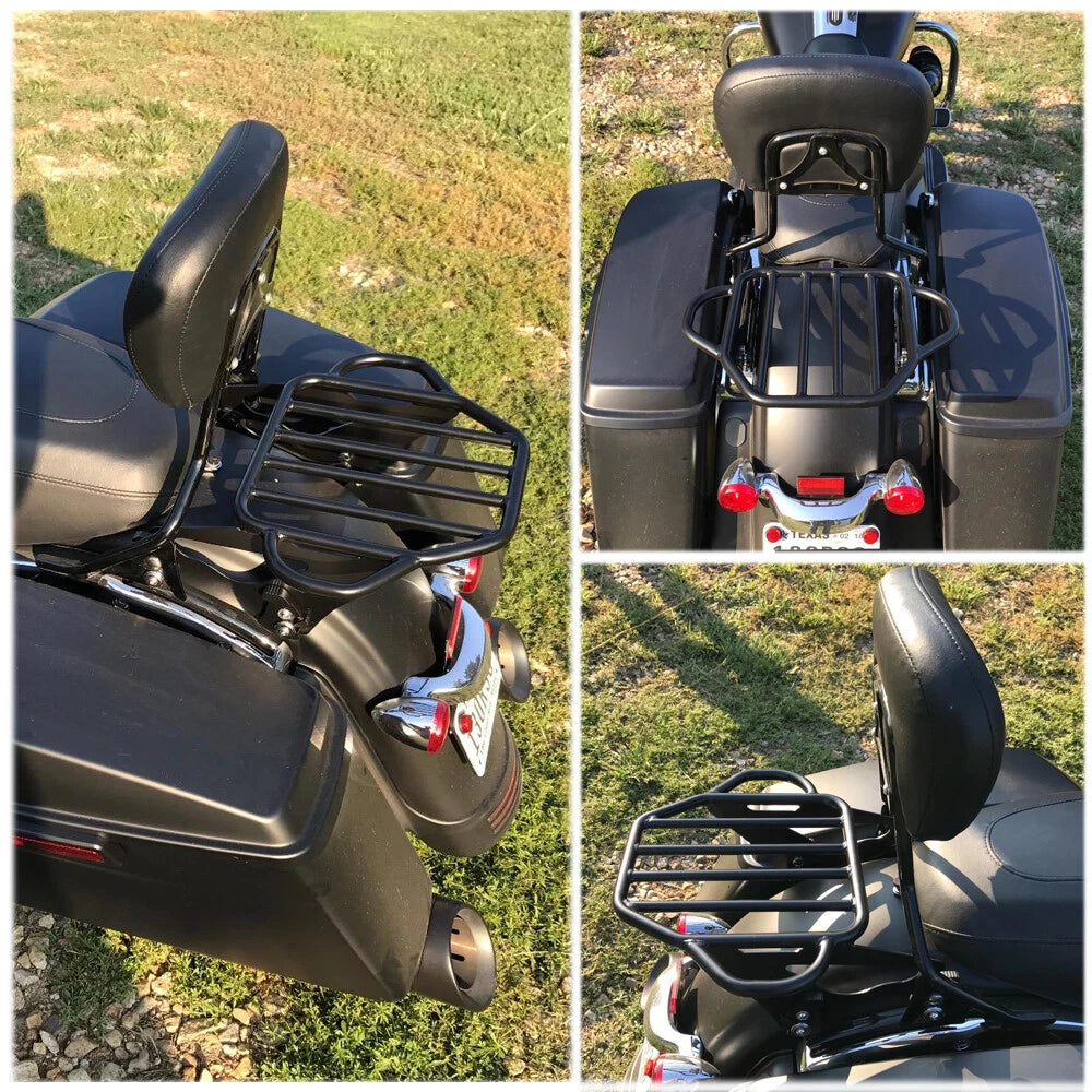 Backrest Sissy Bar & Two-Up Luggage Rack For 09-22 Harley Road King Street Glide