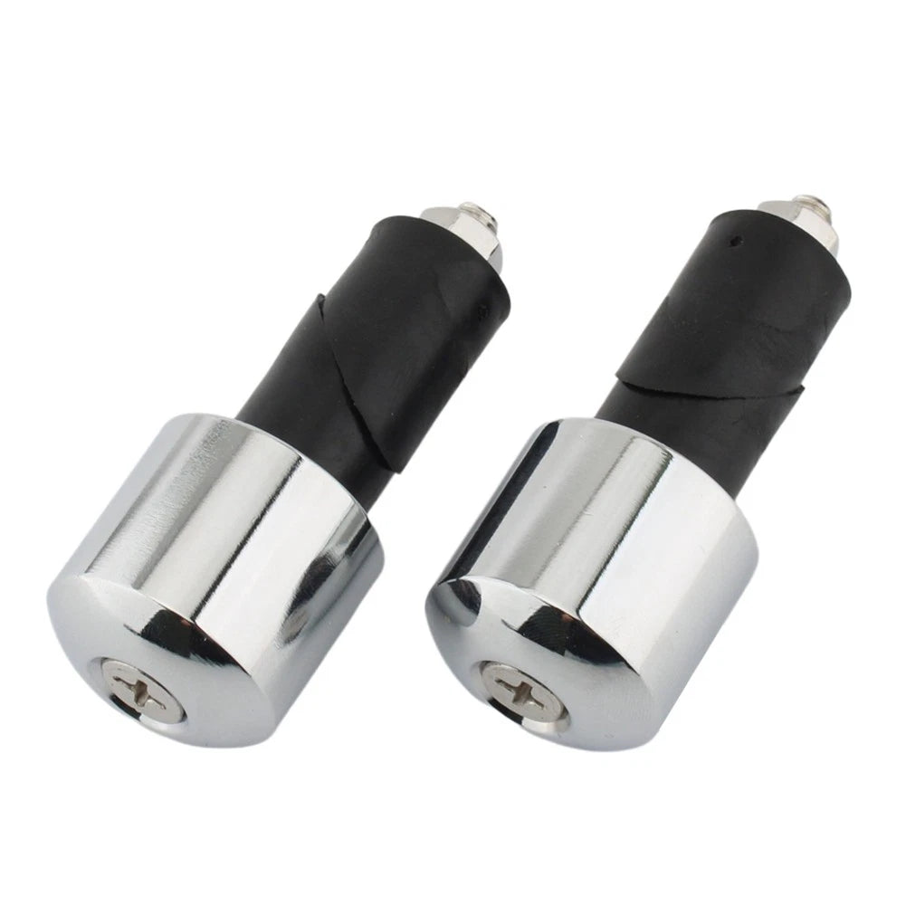 18mm 2pcs Motorcycle Chrome Handlebar End Caps For Yamaha VMAX 400 450 500 750