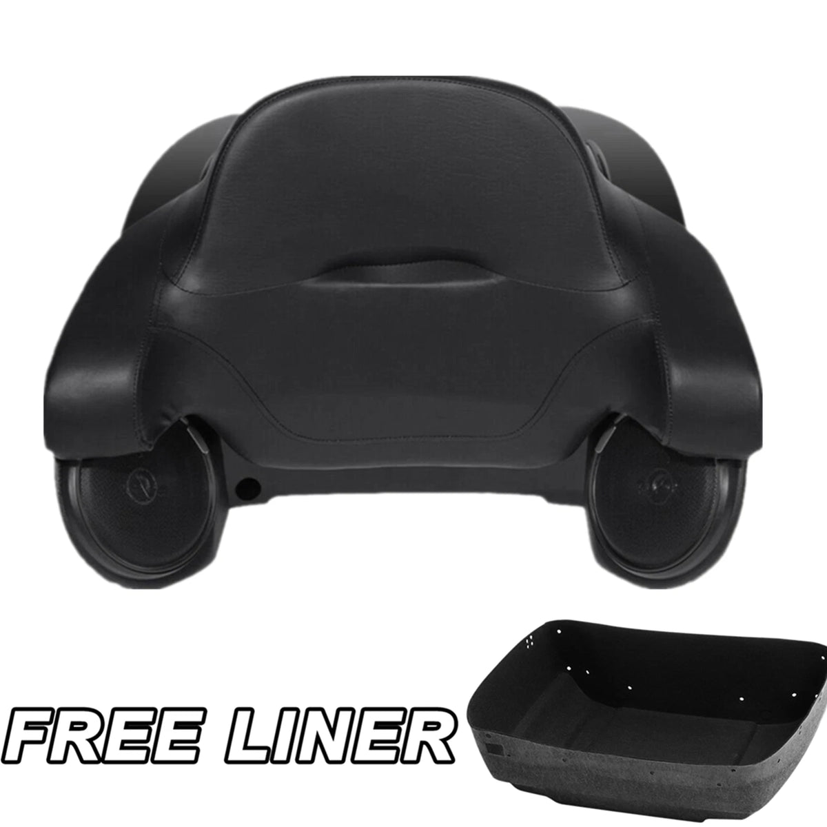 Matte Black King Trunk Backrest Pad Speakers For Harley Street Glide 2014-2025