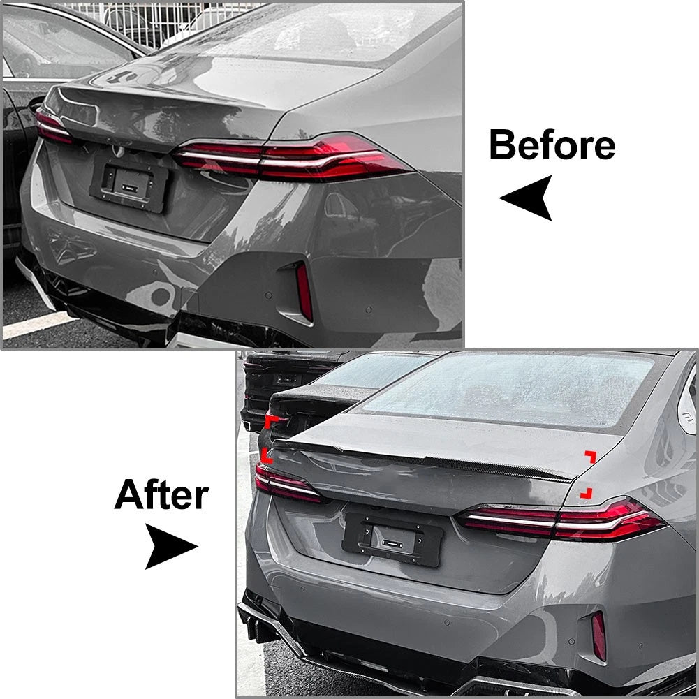 Carbon Fiber Look Rear Trunk Boot Spoiler Wing Lip For BMW 5 Series I5 G60 24-25