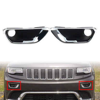 1 Pair Fog Light Lamp Cover Bezel Chrome Trim For Jeep Grand Cherokee 2017-2021