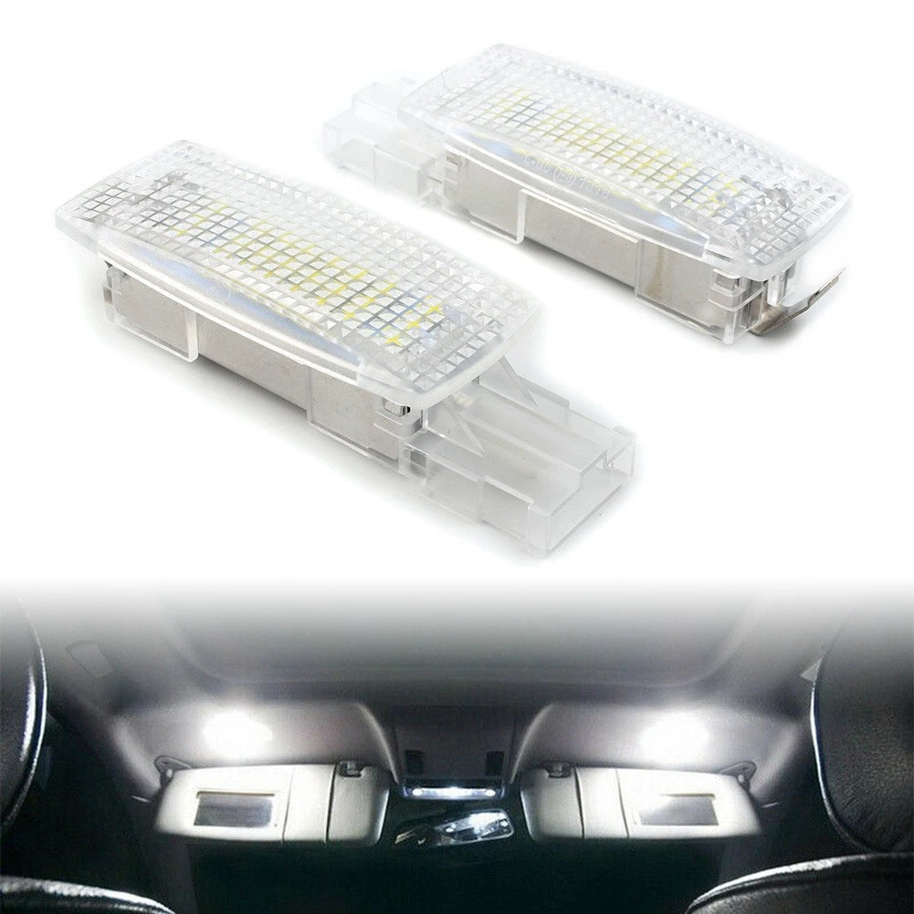 2pcs Auto Car Interior Visor Vanity Mirror LED Light Fit VW Golf Jetta Passat